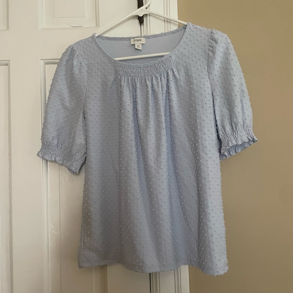 J.Crew Light Blue Textured Women's Top